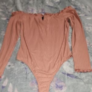 Rue21 Women Off-Shoulder Bodysuit in Soft Pink. Soft Material